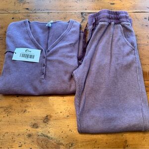 Zyia Active Lilac Purple Waffle Knit Don't Wake Me Thermal Set
Jogger
